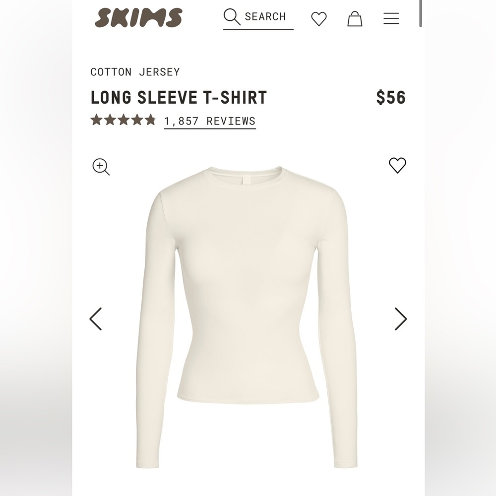 SKIMS Seamless Long Sleeve Fitted Top T-Shirt
